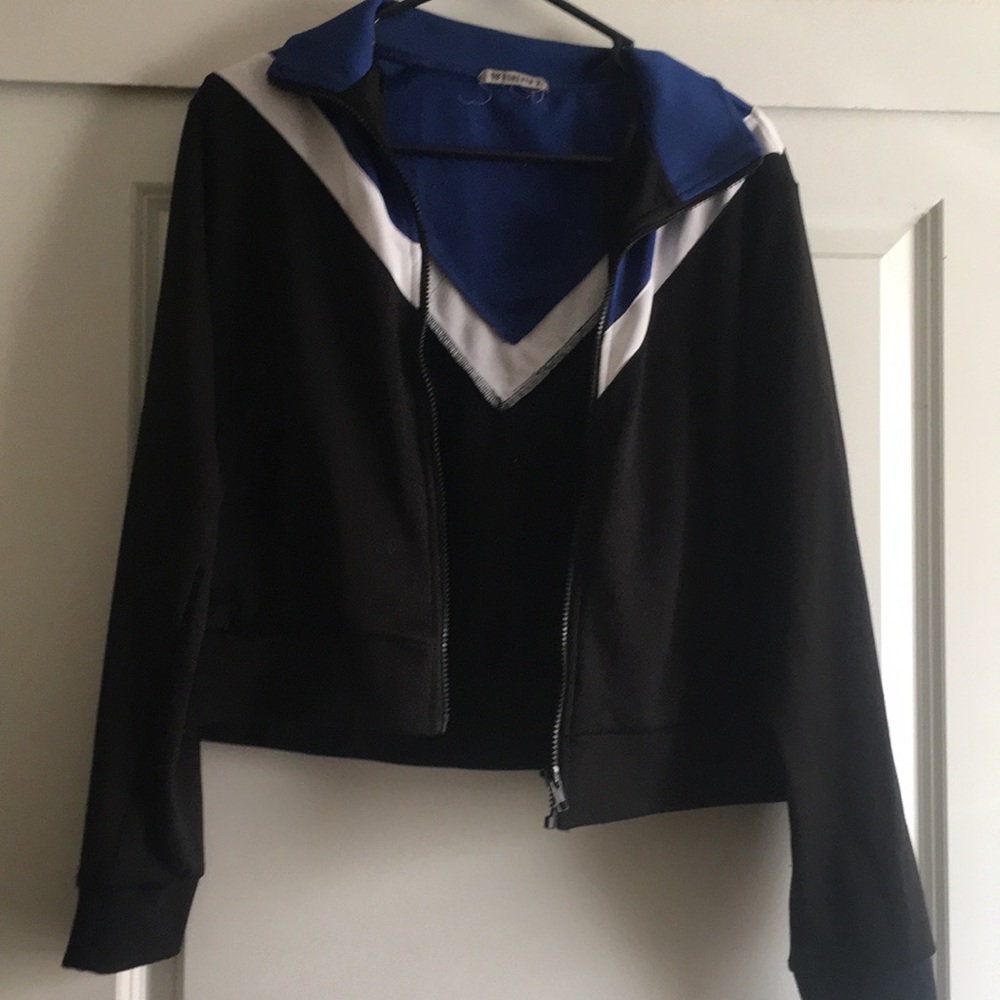 Cropped zip up jacket